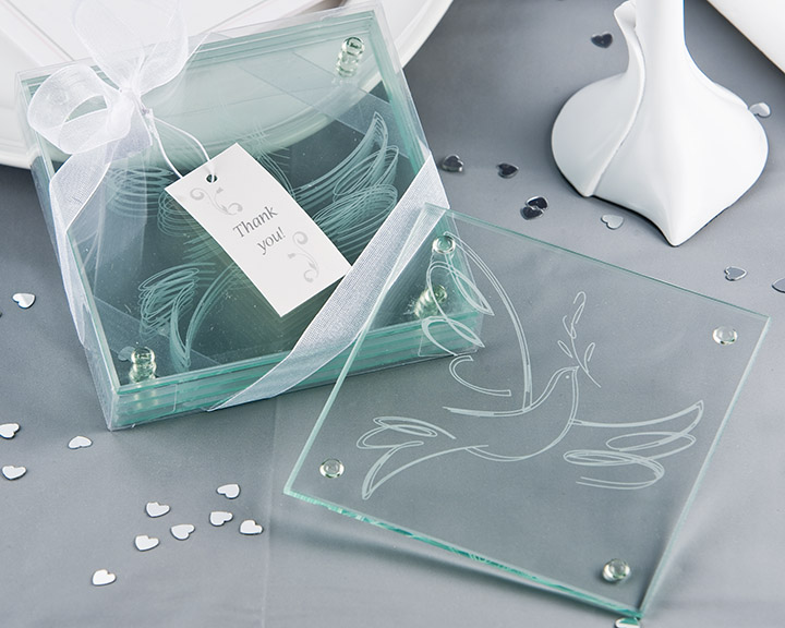 "White Dove" Glass Coaster (Set of 4)